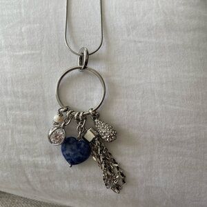 White House black market long silver necklace